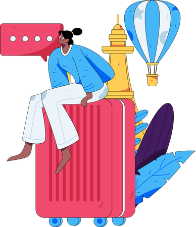 Woman going on vacation  Illustration