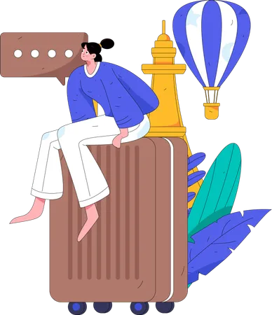 Woman going on vacation  Illustration