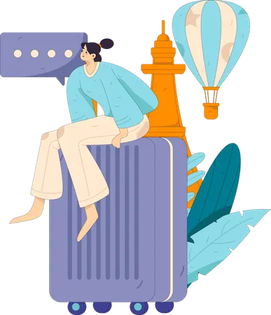 Woman going on vacation  Illustration