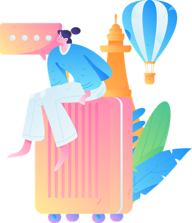 Woman going on vacation  Illustration