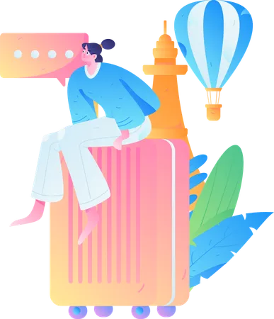 Woman going on vacation  Illustration