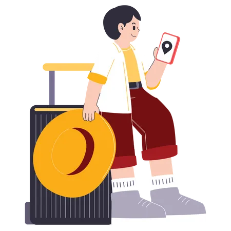 Woman Going On Vacation  Illustration