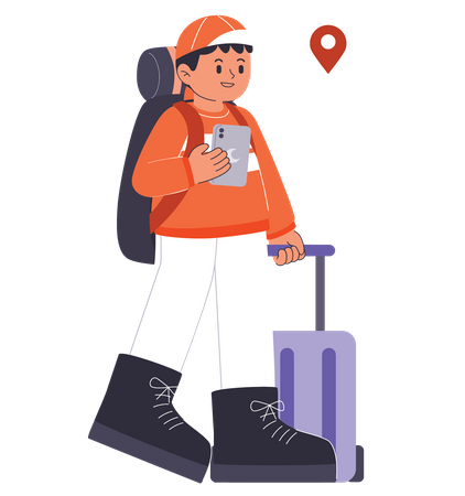 Woman Going On Vacation  Illustration