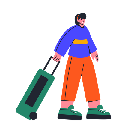 Woman going on vacation  Illustration