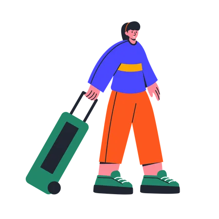 Woman going on vacation  Illustration