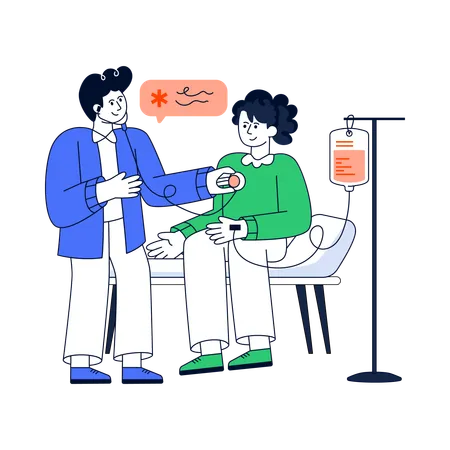 Woman going through basic health checkup  Illustration