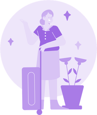 Woman Going to Journey  Illustration