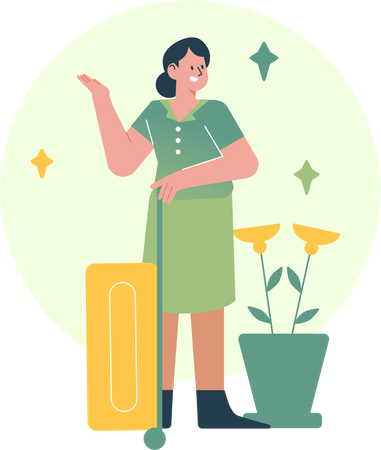 Woman Going to Journey  Illustration
