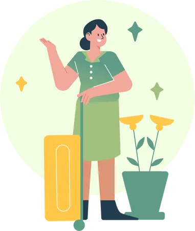 Woman Going to Journey  Illustration