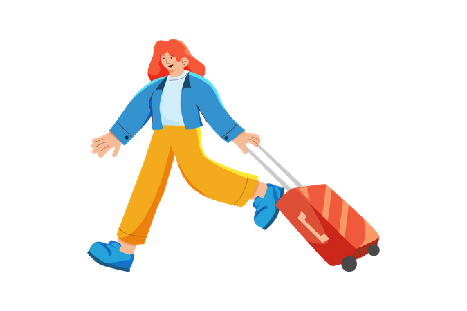 Woman going to travel Illustration