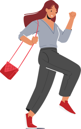 Woman Going To Work Illustration
