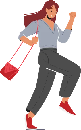 Woman Going To Work Illustration
