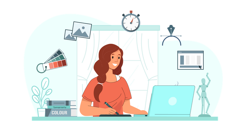 Woman Graphic Designer  Illustration