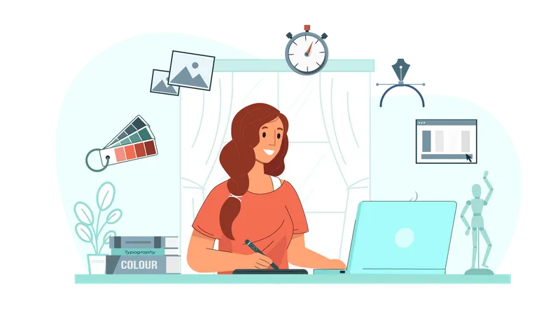 Woman Graphic Designer  Illustration