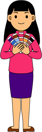 Woman Graphic Designer working with color pallet  Illustration