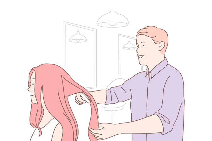Woman hair dresser  Illustration
