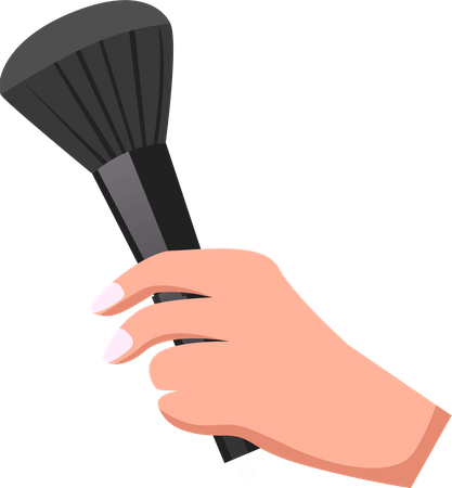 Woman hand holding cosmetical product accessory  Illustration