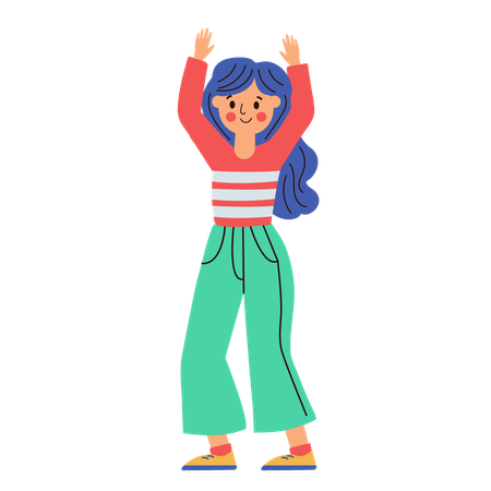 Woman hands up  Illustration