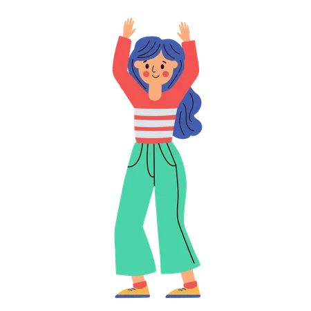 Woman hands up  Illustration