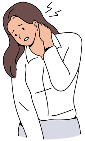 Woman has neck pain  Illustration