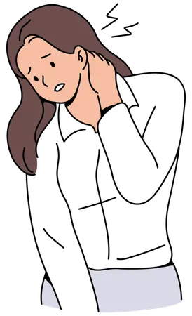Woman has neck pain  Illustration