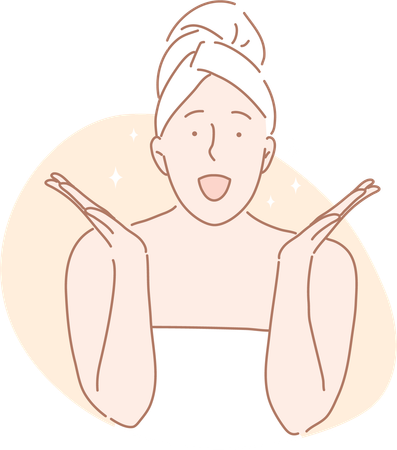 Woman have applied face cream  Illustration