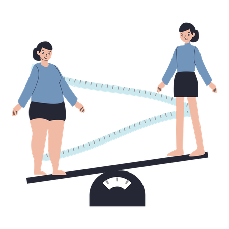 Woman have Body Transformation  Illustration