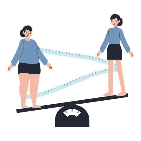 Woman have Body Transformation  Illustration