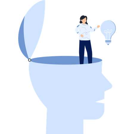 Woman have creative ideas  Illustration