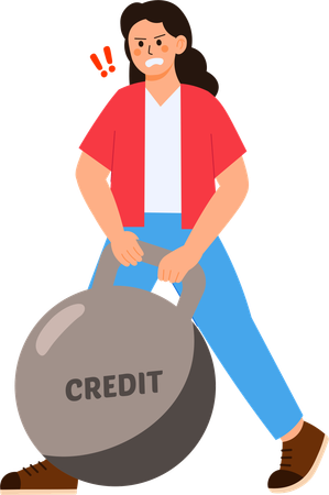 Woman Have Credit obligations  Illustration