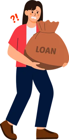 Woman have financial loan pressure  Illustration