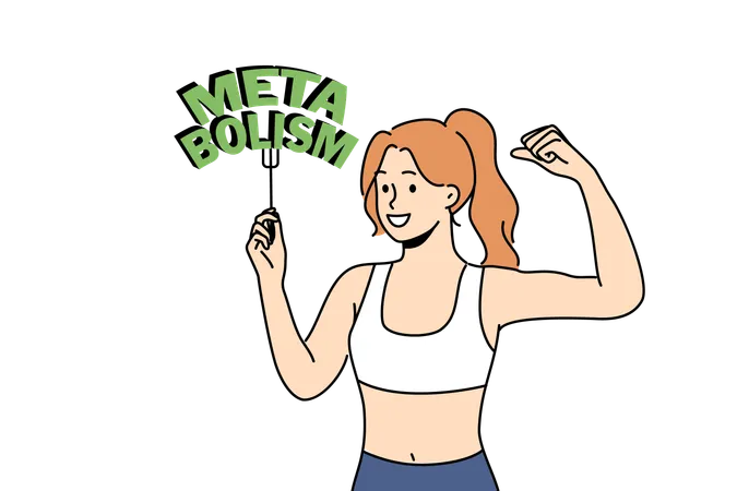 Woman have great metabolism  Illustration