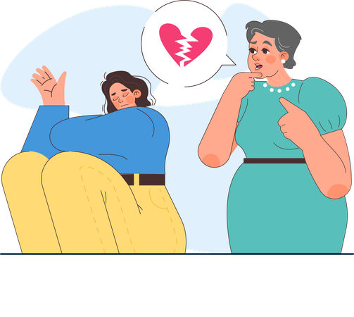 Woman have mental breakdown  Illustration