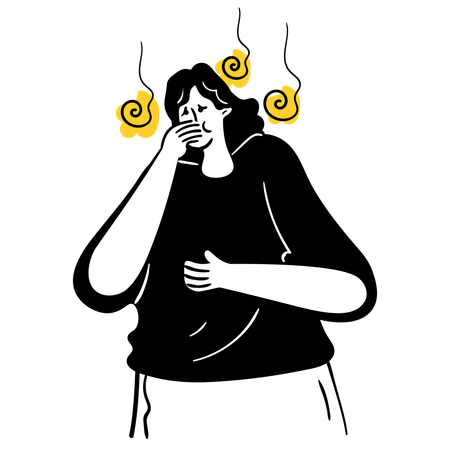 Woman have Nausea  Illustration