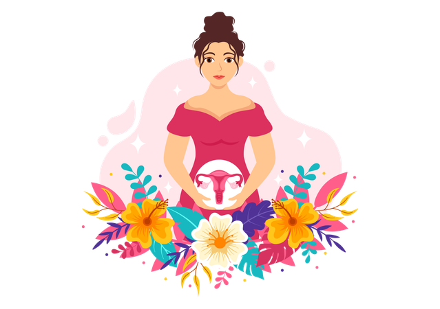 Woman have reproductive uterus  일러스트레이션