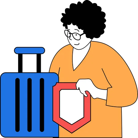 Woman have travel insurance  Illustration