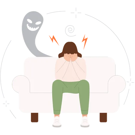 Woman having Borderline Personality Disorder  Illustration