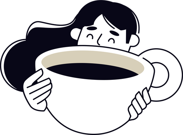 Woman having Cappuccino  Illustration
