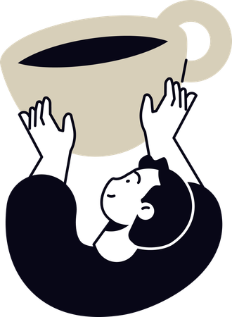 Woman having Cappuccino  Illustration