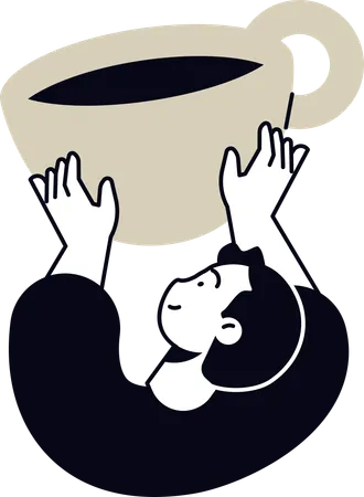 Woman having Cappuccino  Illustration
