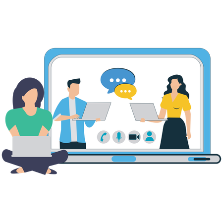 Woman having Client Feedback Session Online  Illustration