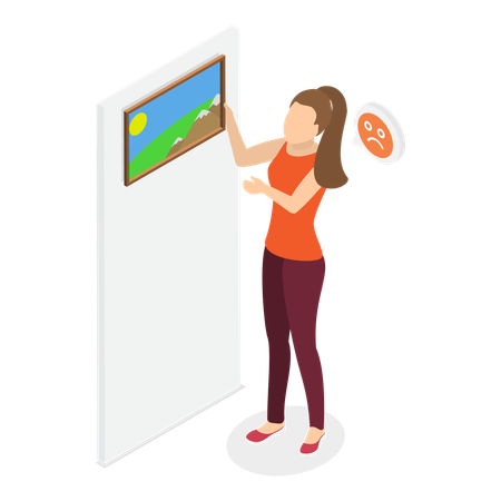 Woman having compulsive Disorder  Illustration
