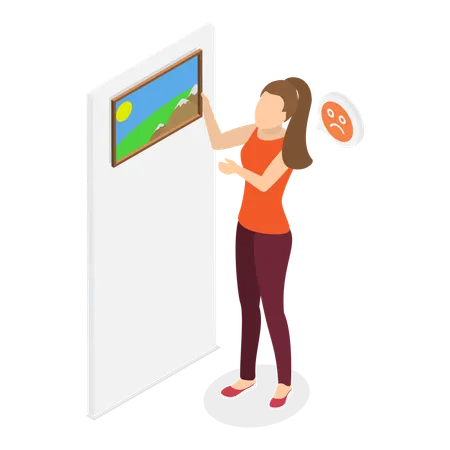 Woman having compulsive Disorder  Illustration