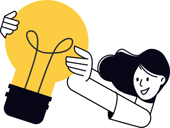 Woman having Creative Idea  Illustration