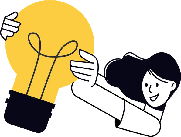 Woman having Creative Idea  Illustration