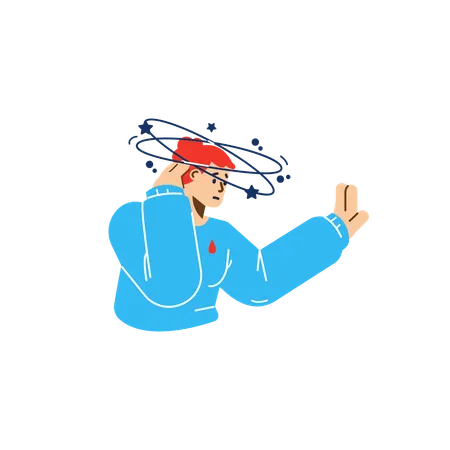 Woman having dizzy symptom of anemia  Illustration
