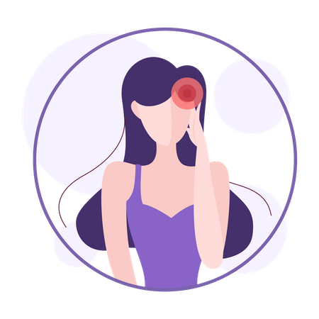 Woman having head pain  Illustration