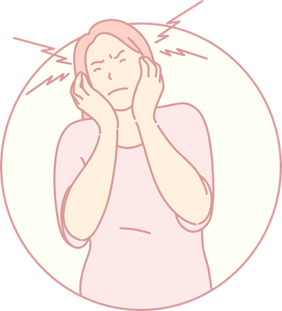 Woman Having Headache  Illustration