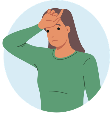 Woman having headache  Illustration