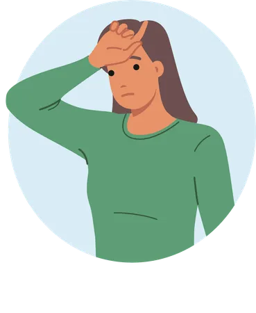 Woman having headache  Illustration